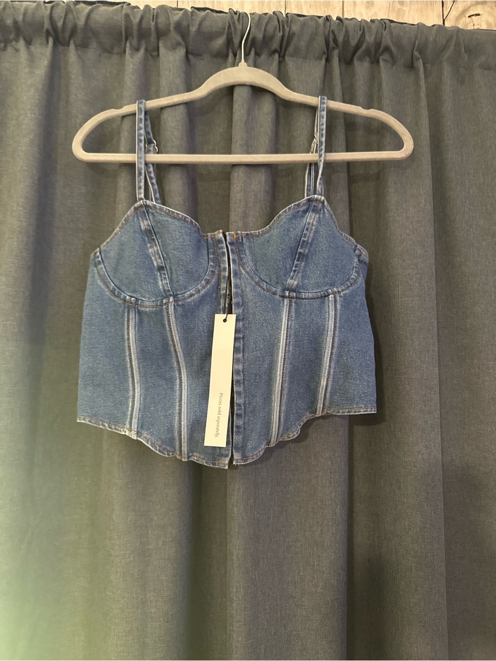 AKIRA Denim Corset Bustier Crop Top NWT
Size Large